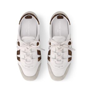 LV Sneakerina White With Brown Monogram - Image 3