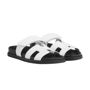 Hermes Chypre Sandals - White Palladium Hardware - Image 2