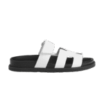 Hermes Chypre Sandals - White Palladium Hardware