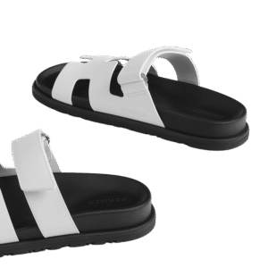 Hermes Chypre Sandals - White Palladium Hardware - Image 4