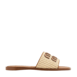 Miu Miu Logo Slipper Natural