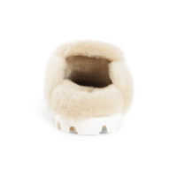 Miu Miu Flat Sabots in Suede & Shearling Brown - Image 6