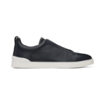 Zegna Deerskin Leather Triple Stitch Navy Blue
