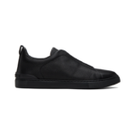 Zegna Deerskin Leather Triple Stitch All Black